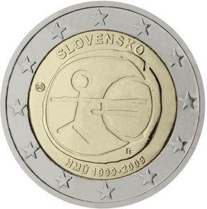 Słoweńska moneta okolicznościowa 2 euro w temacie wprowadzenia waluty euro